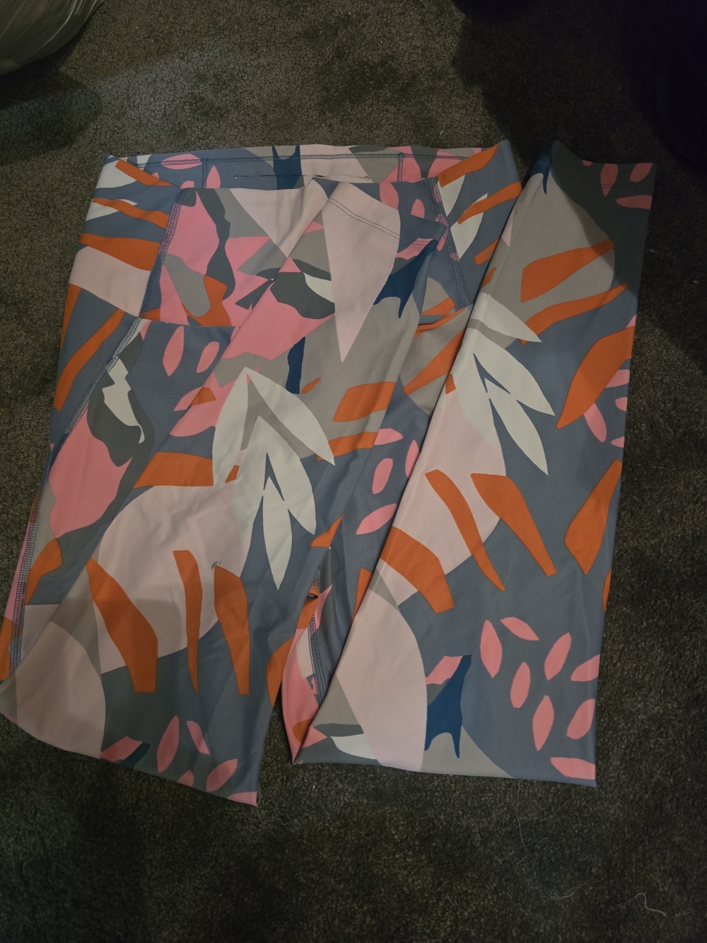 Maaji Orange and Light Blue Athletic Leggings